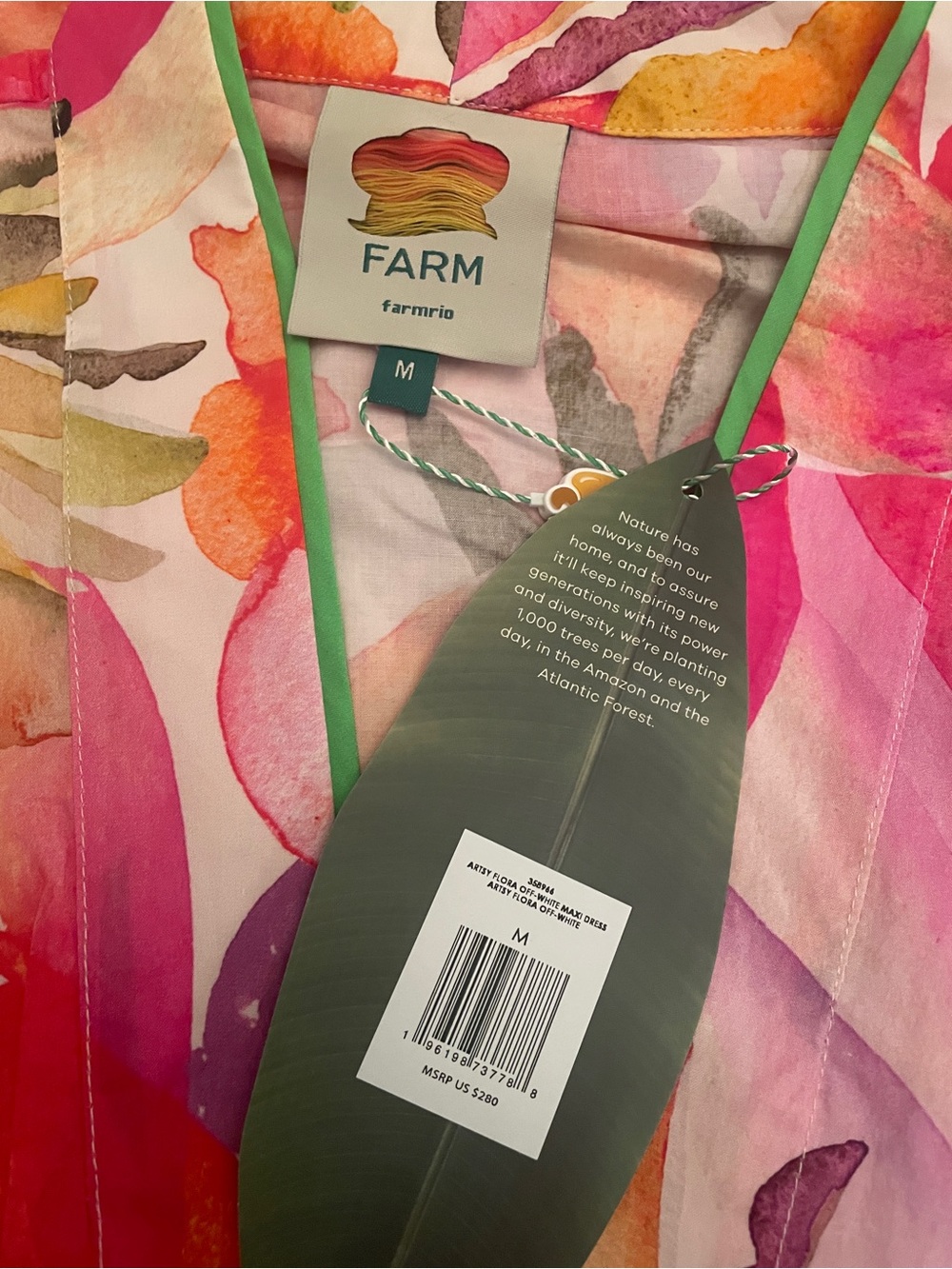 Farm Rio Multicolor Artsy Flora Belted
Maxi Dress. Medium. NWT. - Picture 6 of 6